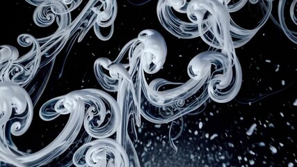 Aufkleber - Unique swirling patterns of foam created by high-pressure water jets in a dark environment