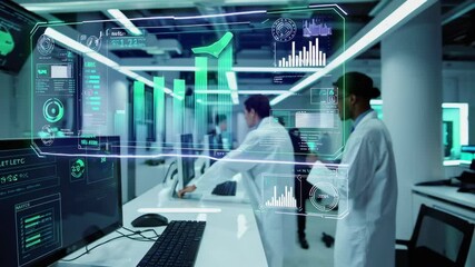 Leinwandbilder - Innovative technology transforms data analysis in a modern research lab environment