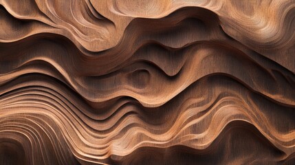 Canvas Print - Elegant minimalist wooden texture showcasing intricate knots and growth rings in warm brown tones, ideal for nature-inspired backgrounds and designs.