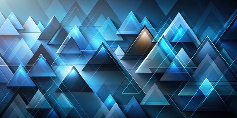 Wall Mural - abstract blue and dark triangular geometric pattern design
