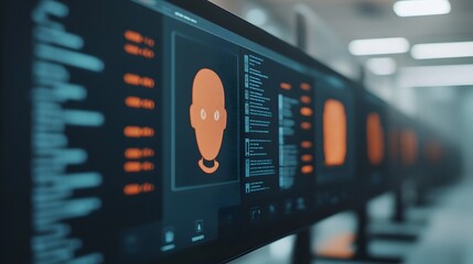 Digital Recruitment Chatbot Interacting with Candidates in High-Tech Workspace