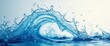 © natakot - A stunning close-up captures a vibrant splash of water, elegantly curling into a wave shape against a soft gradient background. This image evokes a sense of fluidity and energy, showcasing the beauty