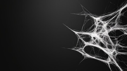 Detailed close-up of an intricate spider web with a spider resting in the center on a dark background