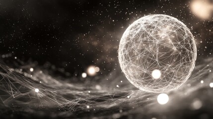 Illuminated Sphere Network Over Dark Cosmic Landscape