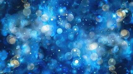 Seamless blue pattern with bokeh effect