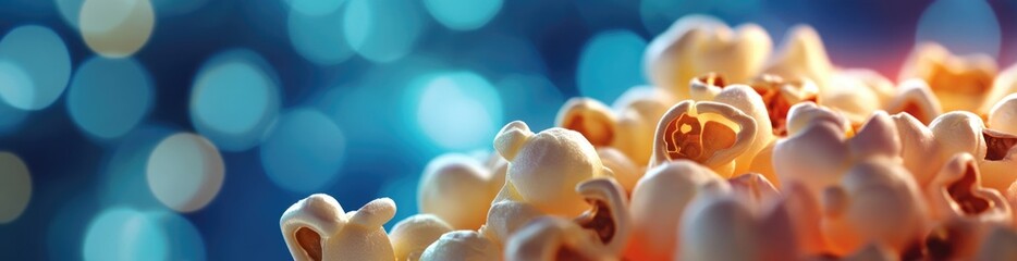 An enticing view of freshly popped corn, showcasing its fluffy texture and golden color