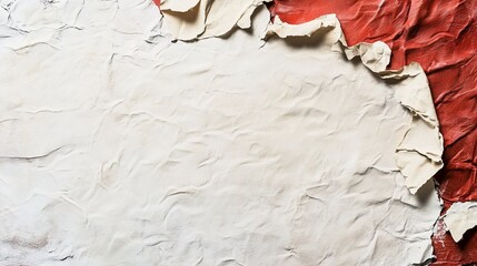 Aufkleber - Beige and red crumpled glued paper creating a textured abstract background
