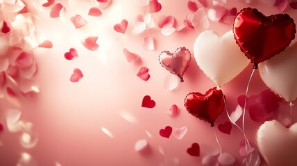 Aufkleber - A soft vector background featuring multiple hearts in varying sizes and shades of pink and red, ideal for love and affection themes.


