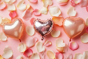 Fototapete - A soft vector background featuring multiple hearts in varying sizes and shades of pink and red, ideal for love and affection themes.

