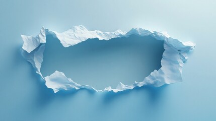 Aufkleber - Torn paper creating hole in blue background revealing space for copy