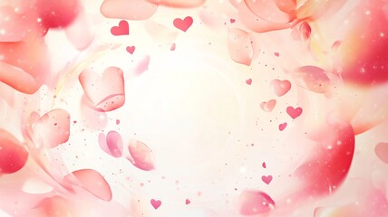 Aufkleber - A soft vector background featuring multiple hearts in varying sizes and shades of pink and red, ideal for love and affection themes.

