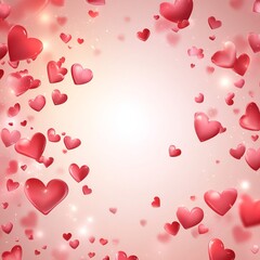 Aufkleber - A soft vector background featuring multiple hearts in varying sizes and shades of pink and red, ideal for love and affection themes.

