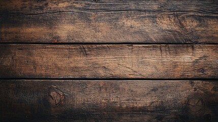 Aufkleber - Dark brown wooden planks showing knots and grain creating rustic background