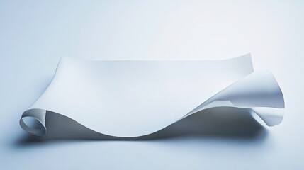 Aufkleber - Blank white paper curving and unrolling on a white background