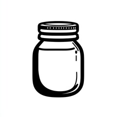 Wall Mural - Simple Illustration of a Glass Jar