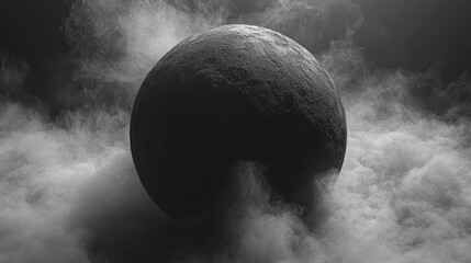 Canvas Print - Dark planet, smoky clouds, space, backdrop, sci-fi