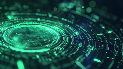 Wall Mural - technology computer cyberspace internet digital data network programming coding concept in a green d