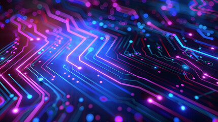 Leinwandbilder - Vibrant circuitry: abstract technology background