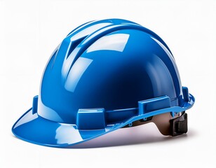 blue hard hat safety helmet isolated on white background