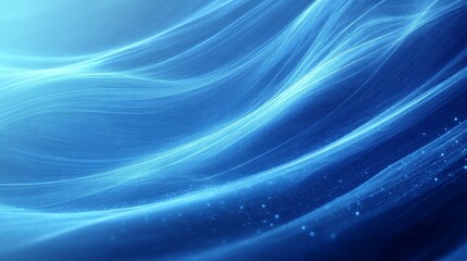 Leinwandbilder - Waves of blue light create a serene, ethereal atmosphere reminiscent of a tranquil underwater world at dawn
