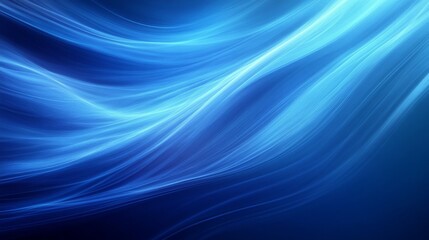 Poster - Swirling blue waves creating an ethereal atmosphere of tranquility and motion under the soft glow of light during a serene evening