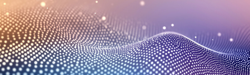 Poster - Abstract particles waveform flowing across gradient background