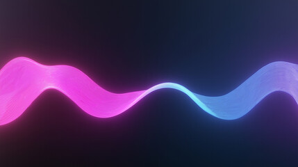 Poster - Abstract neon wavy lines flowing on dark background