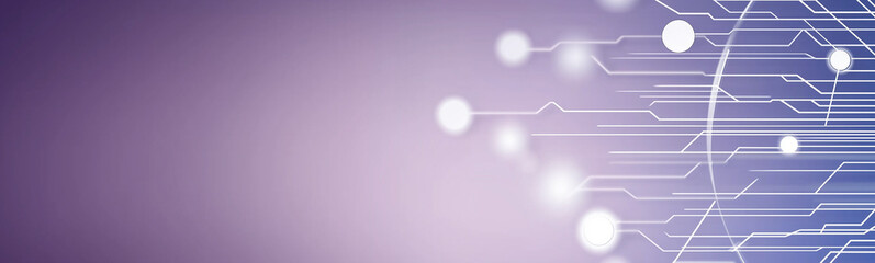 Aufkleber - Futuristic circuit board connecting data points on purple background