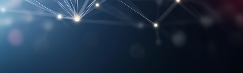 Aufkleber - Network nodes connecting, creating complex structure in digital space