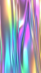 Wall Mural - iridescent texture with smooth rainbow gradients blending into metallic foil, radiating light in an 