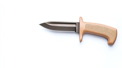 Tactical Knife with Ergonomic Handle on White Background