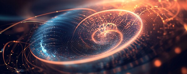 Aufkleber - Luminous spiral form emitting radiant energy particles from its core