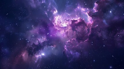 Wall Mural - A beautiful purple galaxy with many stars
