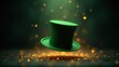 © GnOM - Step into the enchanting world of St. Patrick's Day with a Green Top Hat levitating amidst shimmering gold specks against a dramatic backdrop, inviting a sense of magic.