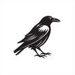 © MDSUMON - Simple Outline Raven Graphic for Easy Cut-Out Designs on Solid White Background