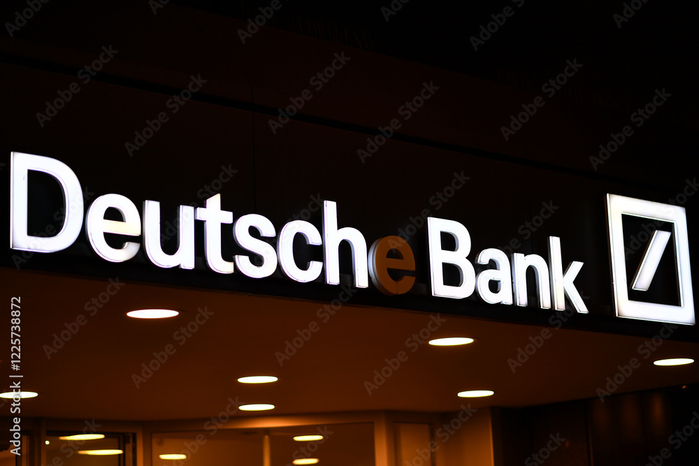 Germany, Mannheim, January 28. 2025, glowing sign or lettering of ...