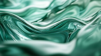 Wall Mural - Abstract Teal Liquid Swirls Elegant Fluid Design Background Texture art wave aqua flow calm waves   