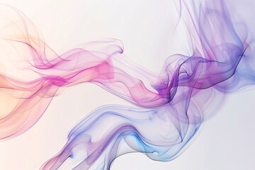 Fototapete - Flowing abstract colorful transparent wave lines on a white background