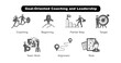 © Creative_Captain - Goal-Oriented Coaching and Leadership. Coaching, Beginning, Target, Partial Step, Team Work, Alignment, Role