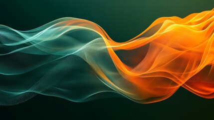 Wall Mural - Abstract Teal Orange Flowing Wave Design Background Image art curve color style fluid smooth motion 