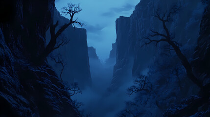 Wall Mural - hauntingly atmospheric scene canyon