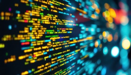 Dynamic code display on screen with colored syntax highlighting