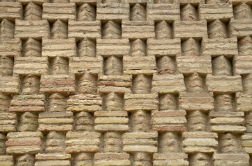 Wall Mural - Ancient brick walls with decorative elements in Uzbekistan