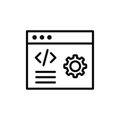 Back end icon outline set sign
