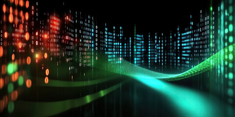 Wall Mural - digital background perfect for tech processes, neural networks, artificial intelligence, data transf