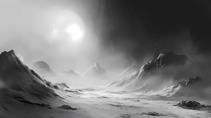 Wall Mural - lunar landscape moon surface
