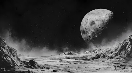 Wall Mural - lunar landscape moon surface