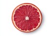 © Ruslan - Single round slice of red grapefruit on a white background with shadow Macro perspective Design feature