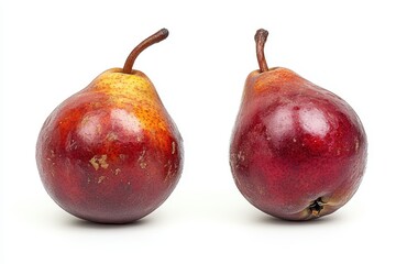 Wall Mural - Two ripe pears on a white background