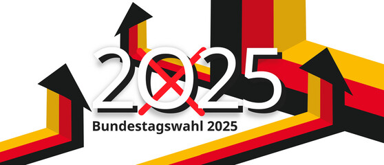 federal elections with germany flag colors and rising arrows symbolic as symbol background